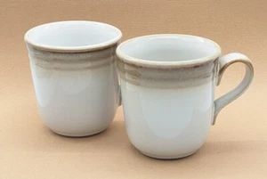 Two (2) Noritake Coffee Cups Stoneware Mugs Cream & Brown Tones - Picture 1 of 8