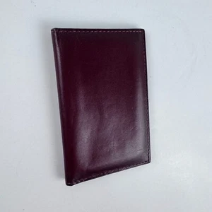 Bosca Bi-fold Calfskin Italian Leather Wallet Burgundy Brown 6 Slot Credit Card - Picture 1 of 6