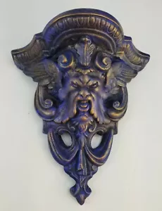 Gargoyle Mythical Shelf Wall Plaque Winged Pan Green Man Medieval Sconce Bracket - Picture 1 of 7