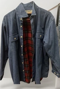 Vintage Mustang Stormrider Men XL Storm Rider Sherpa Lined Denim Jacket - Picture 1 of 8