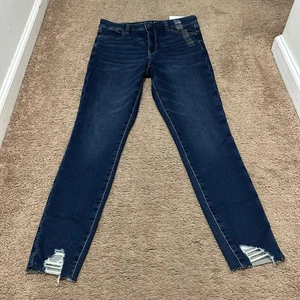 NWT AMERICAN EAGLE WOMEN AE NEXT LEVEL STRETCH HI-RISE JEGGING CROP 12 LONG - Picture 1 of 8