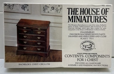 House of Miniatures Kit #40054 1:12 Chippendale Bachelor's Chest Circa 1750 New - Image 1 of 4