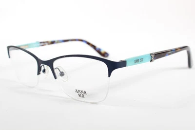 Anna Sui Eyeglasses AS 217 636 Women Navy Semi-Rimless Metal Glasses Frames - Imagem 1 de 4