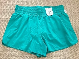 NWT Xersion Teal Blue Green Everair Running Shorts 3.75" Mid Rise Pockets Sz M - Picture 1 of 8