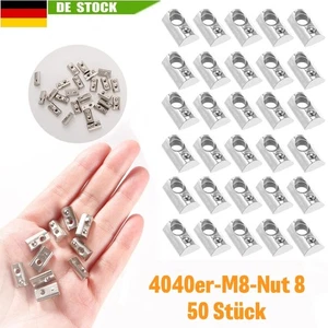 50Stk Kohlenstoffstahl Aluprofil Nutensteine mit Federkugel Steg Nut 8 M8 4040 - Bild 1 von 17