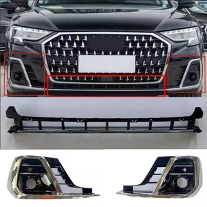 ABS Front Bumper Lower Grille Panel & Fog Light Covers Trim for Audi A8 2023-25 - Imagen 1 de 3