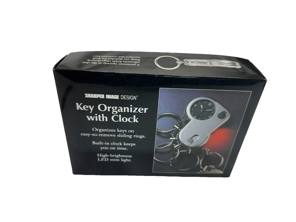 Sharper Image Design Key Organizer with Clock -NEW OPEN BOX - Image 1 of 4