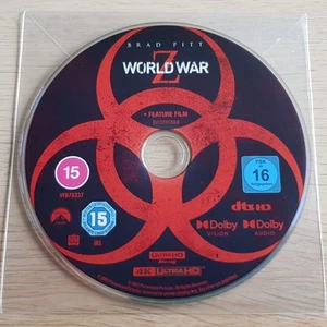 World War Z (2013) on 4K UHD Bluray, UK Disc Only, Region Free, Posts Worldwide - Imagen 1 de 1