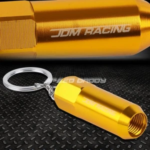ORANGE ANODIZED ALUMINUM JDM RACING AUTO CAR WHEEL LUG NUT CHARM KEY CHAIN RING - Picture 1 of 5