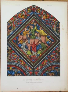 Le Martyre de St. Eustache 1890 French Religious Print, Martyrdom Saint Estace - Picture 1 of 1
