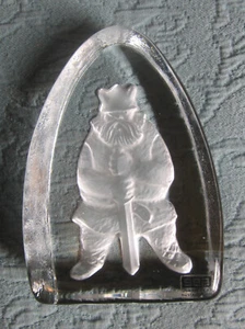 Pisapapeles Sea Glasbruk Kosta Suecia 5" vidrio artístico vikingo Papá Noel - Imagen 1 de 5