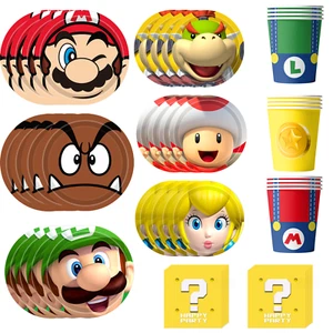 Super Mario Geburtstag Deko Geschirr, 120pcs Super Mario Party Geschirr Set - Bild 1 von 10