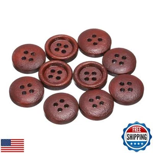 HARFINGTON 10pcs 24L Wooden Sewing Button 5/8"(15mm) 4 Holes Wood Round Craft - Picture 1 of 5