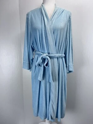 Халат махровый Natori размер X-Large 14 16 женский с поясом синие боковые карманы легкий - Изображение 1 из 4