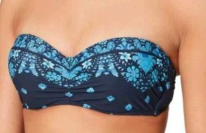 Seafolly Bikini 1 Stück Sonnenblume Boarder Bandeau 18 gepolstertes Oberteil NEU - Bild 1 von 3