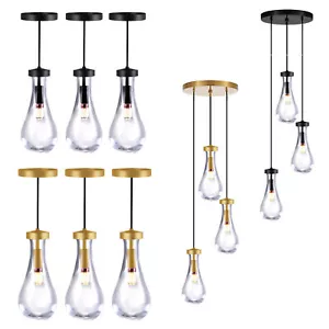 Raindrop Pendant Pendant Lights Kitchen Island Teardrop Glass Pendant Light - Picture 1 of 13