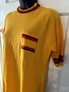 Vintage 70’s Brady Bunch Style Orange Sweater Dress W/Stripes XL - Picture 1 of 6