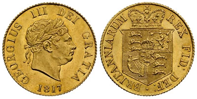 GREAT BRITAIN. George III. 1817 AV Half-Sovereign. NGC MS64. KM 673; SCBC-3786 - Image 1 of 2
