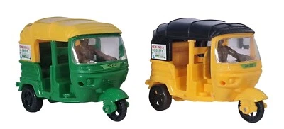 Auto Rickshaw TUK TUK India Cricket transport Cars Toy GREEN & BLACK TAXI - Image 1 of 4
