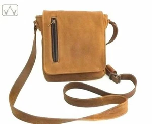 BORSELLO A TRACOLLA UOMO IN PELLE STILE VINTAGE, GIO 🇮🇹MADE IN ITALY🇮🇹 - Picture 1 of 6