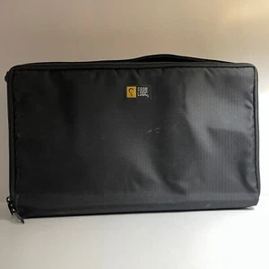 Vintage 90s Case Logic 24 Cassette Tape Black Canvas Case w/ Strap - ~15x3x9" - Picture 1 of 11
