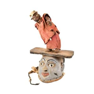 Máscara Yoruba Gelede con Figuras Nigeria - Imagen 1 de 8