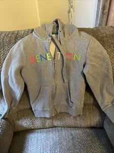 Vintage United Colors of Benetton Sweatshirt   Sz XS Grey Clean - Picture 1 of 8