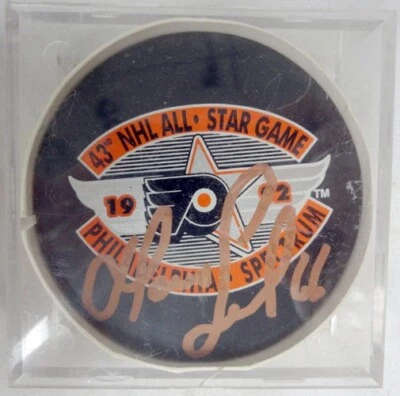 NHL 1992 All Star Game Pittsburgh Penguins #66 Mario Lemieux Autografiado Puck! Foto 1 de 4
