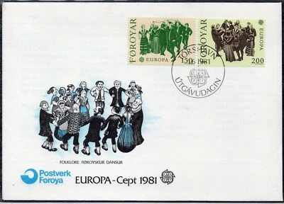 EUROPA CEPT 1981 - DENMARK - FAROE - FOLKLORE - FDC - Image 1 of 2