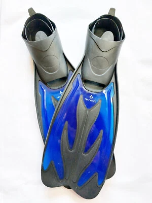 TECNOPRO Kinder Schnorchel Flossen Schwimmflossen Taucherflossen Gr: 32/33 blau