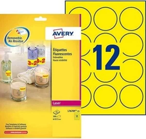 Avery Abnehmbare Warnbare Neon Etiketten 300 Gelb L7670Y Tatty Pack - Bild 1 von 5