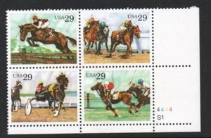 ALLY'S STAMPS US Plate Block Scott #2756-9 29c Horses [4] MNH F/VF [STK] - Picture 1 of 1