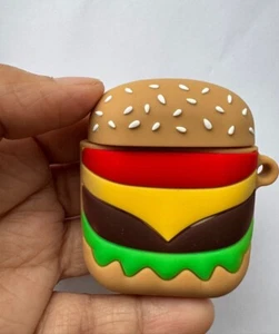 Novelty Retro Design Burger Silicone Case Cover For Apple AirPods   - Picture 1 of 4