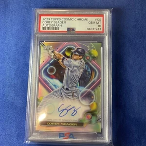 2023 topps cosmic chrome Corey Seager Variation Auto PSA 10 Low Pop - Picture 1 of 2