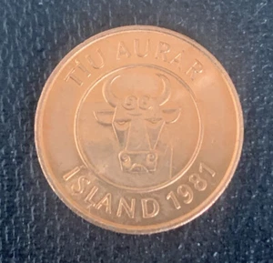 10 / Tiu Aurar - 1981 - Islandia / una moneda - Imagen 1 de 2