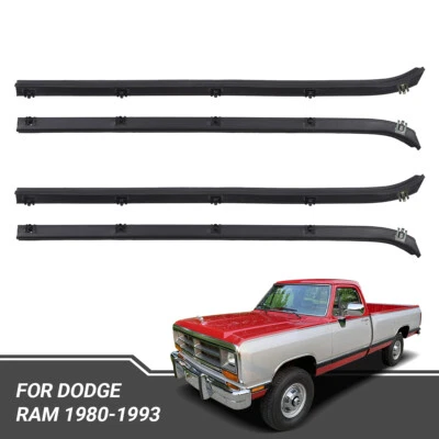 For 1980-1993 Dodge Ram Charger 4Pcs Door Window Weatherstrip Seal Replacement - Image 1 of 4