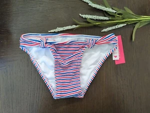 Xhilaration Bikini Bottom Womens Medium Red White Blue Patriotic Swim - Small - Picture 1 of 2
