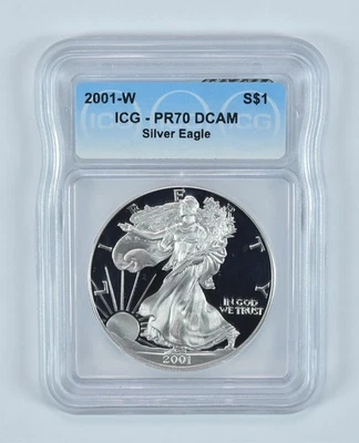 American Silver Eagle 2001-W PR70 DCAM ICG *8882 Foto 1 de 4