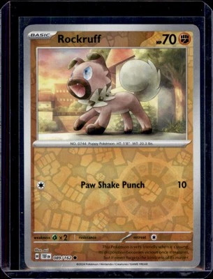 Rockruff SV05: Temporal Forces Pokémon 089/162 Reverse Holo NM+ - Image 1 of 2