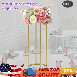 Mesa de boda dorada de 10 piezas soporte de flores para mesa de aniversario ceremonia centros de mesa decoración - Imagen 1 de 21