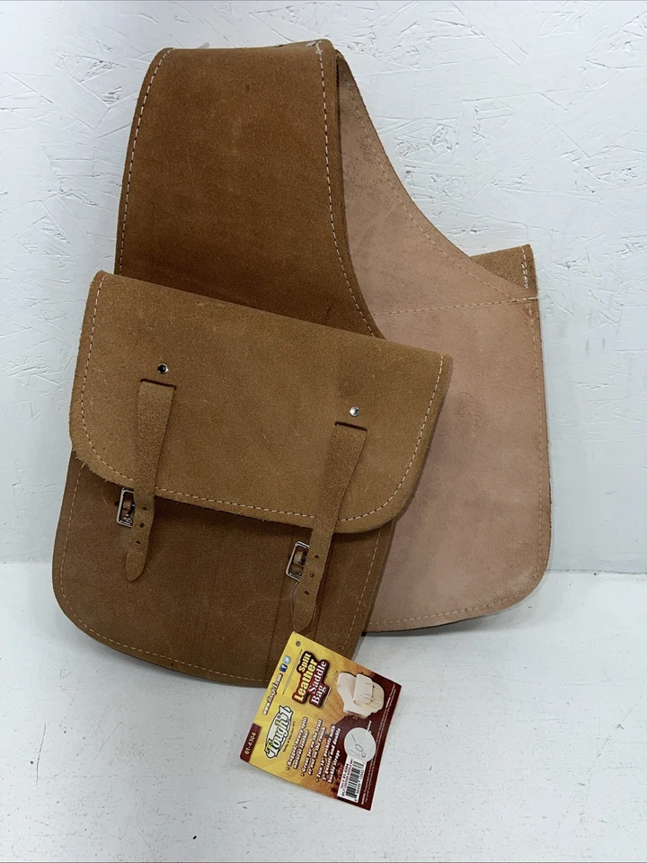 New Tough 1 Brown Leather Split Saddle Bag #61-4304 G-502 - Image 1 of 4