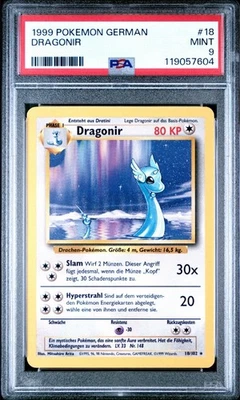 Unlimited German Dragonair 18/102 Dragonir Rare Pokemon Card Base Set PSA 9 - Image 1 of 3