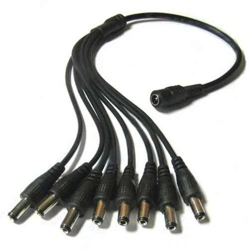 8 Channel Power Splitter Cable for Security Cameras DC Female to 8 Male 12V - Image 1 of 4