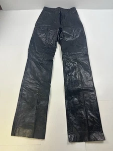 Vintage Northside Fashions Genuine Leather Dark Brown Size 5 Pants - Picture 1 of 9