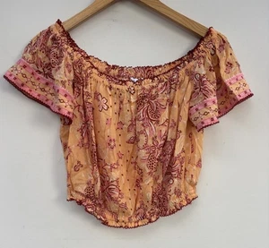 Camisa corta floral melocotón mediana pequeña Poupette St Barth - Imagen 1 de 5