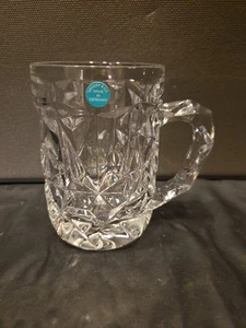 TIFFANY & CO. Rock-cut Crystal Clear Beer Beverage Mug Signed 5-inch VERY NICE - Picture 1 of 5