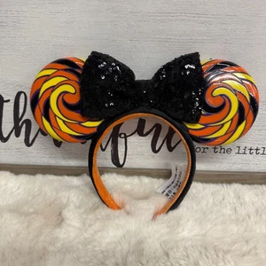 Diadema Dulce y Espeluznante Piruleta Caramelo Remolino Orejas de Minnie Parques Disney Halloween - Imagen 1 de 9