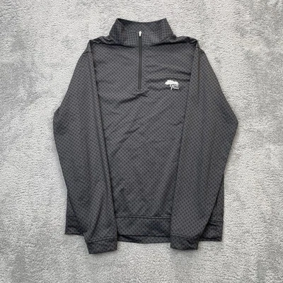 Peter Millar Shirt Mens Medium Gray Golf Torrey Pines Logo Skull AOP Quarter Zip - Image 1 of 4