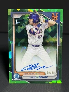 CARSON BENGE 2024 BOWMAN CHROME DRAFT 1ST SAPPHIRE GREEN AUTO /99 - Picture 1 of 2