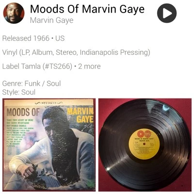 Marvin Gaye- Moods Of Marvin Gaye/ Lp/  1966/ Indy Press/ TS-266/ VG — 第 1/4 张图片